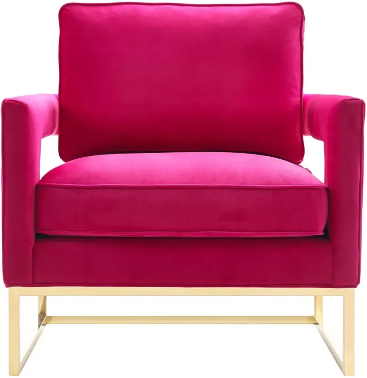 Avery Pink Velvet Chair With Polished Gold Base