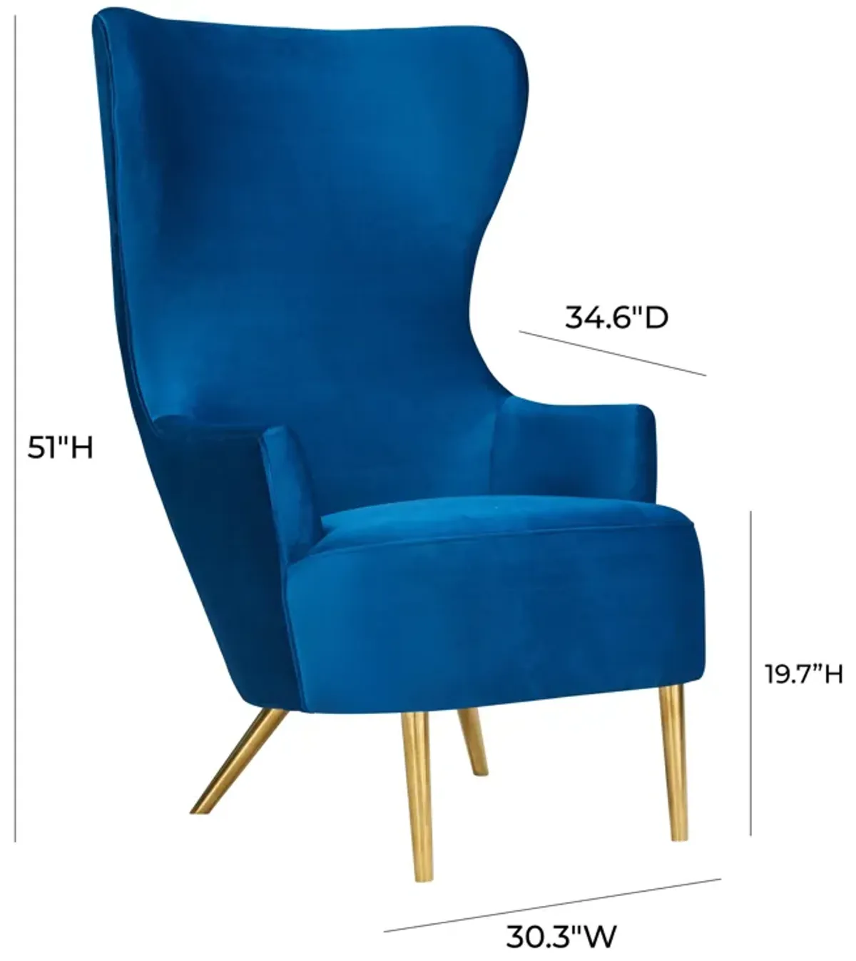 Julia Navy Wingback Chair