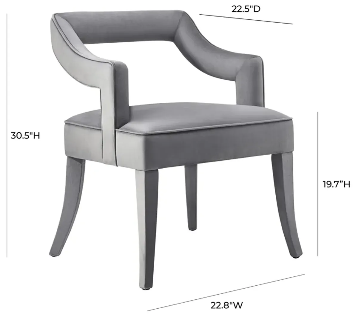 Tiffany Grey Velvet Chair