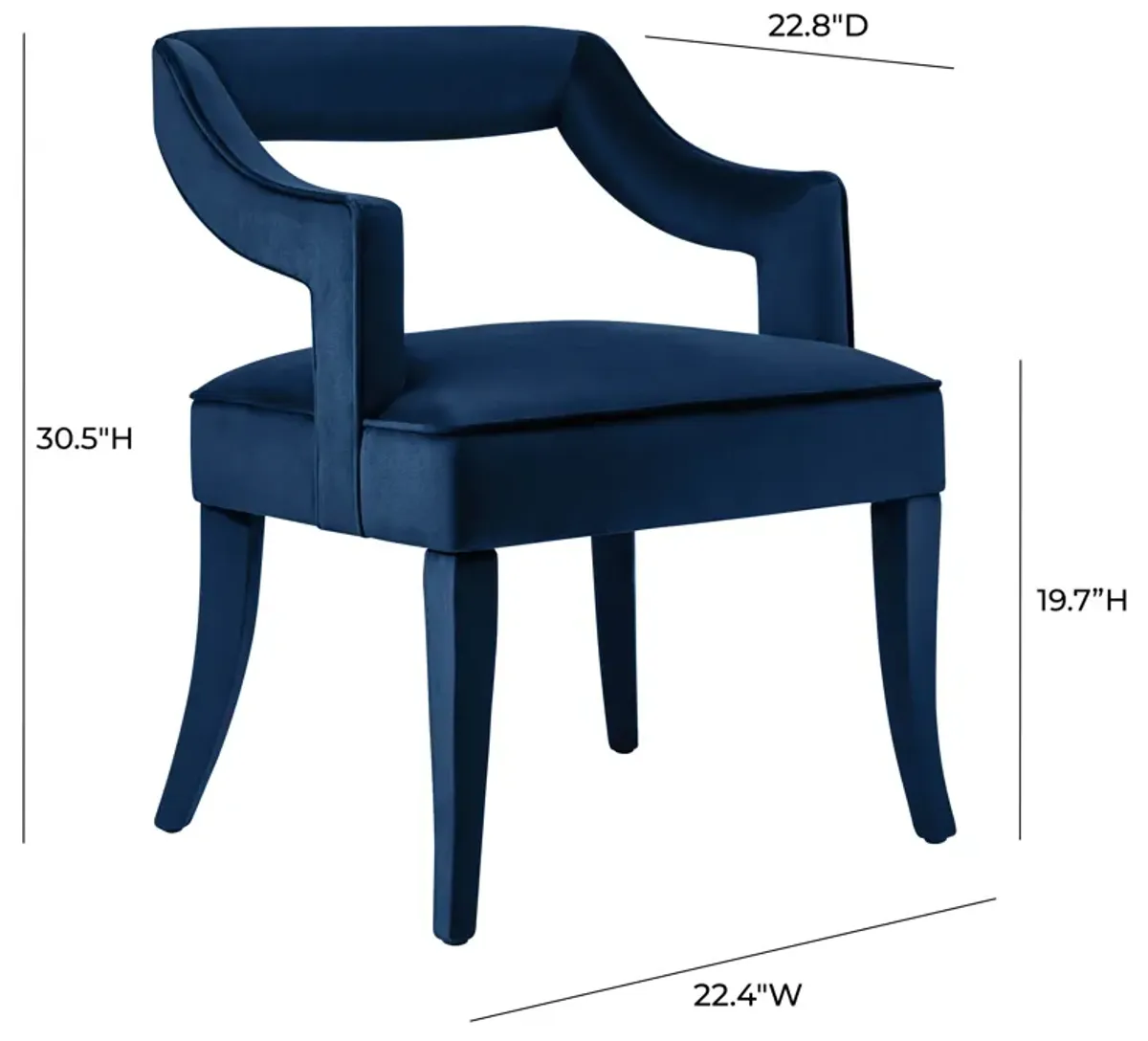 Tiffany Navy Velvet Chair