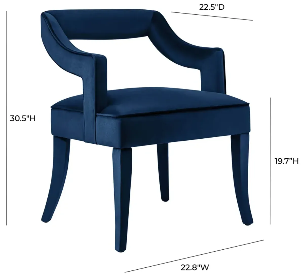 Tiffany Navy Velvet Chair