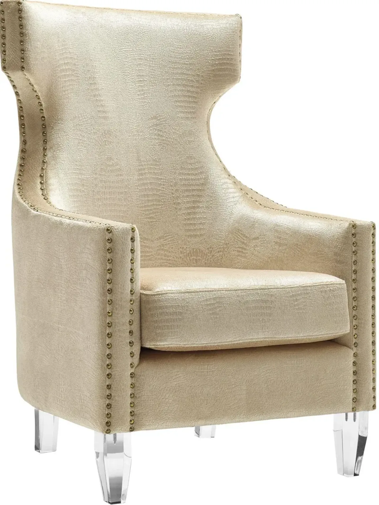 Gramercy Gold Croc Velvet Wing Chair