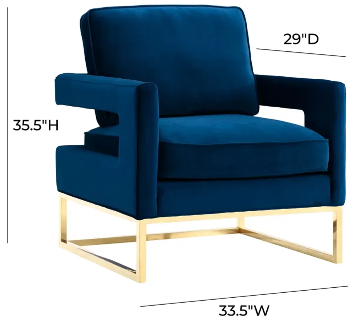 Avery Navy Velvet Chair