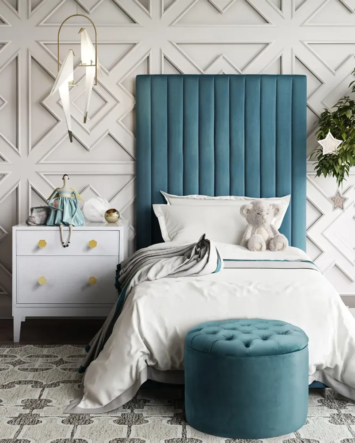 Arabelle Sea Blue Bed in Twin