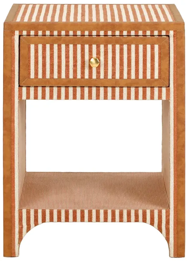 Kora Terracotta Cotton Jute Designer Nightstand