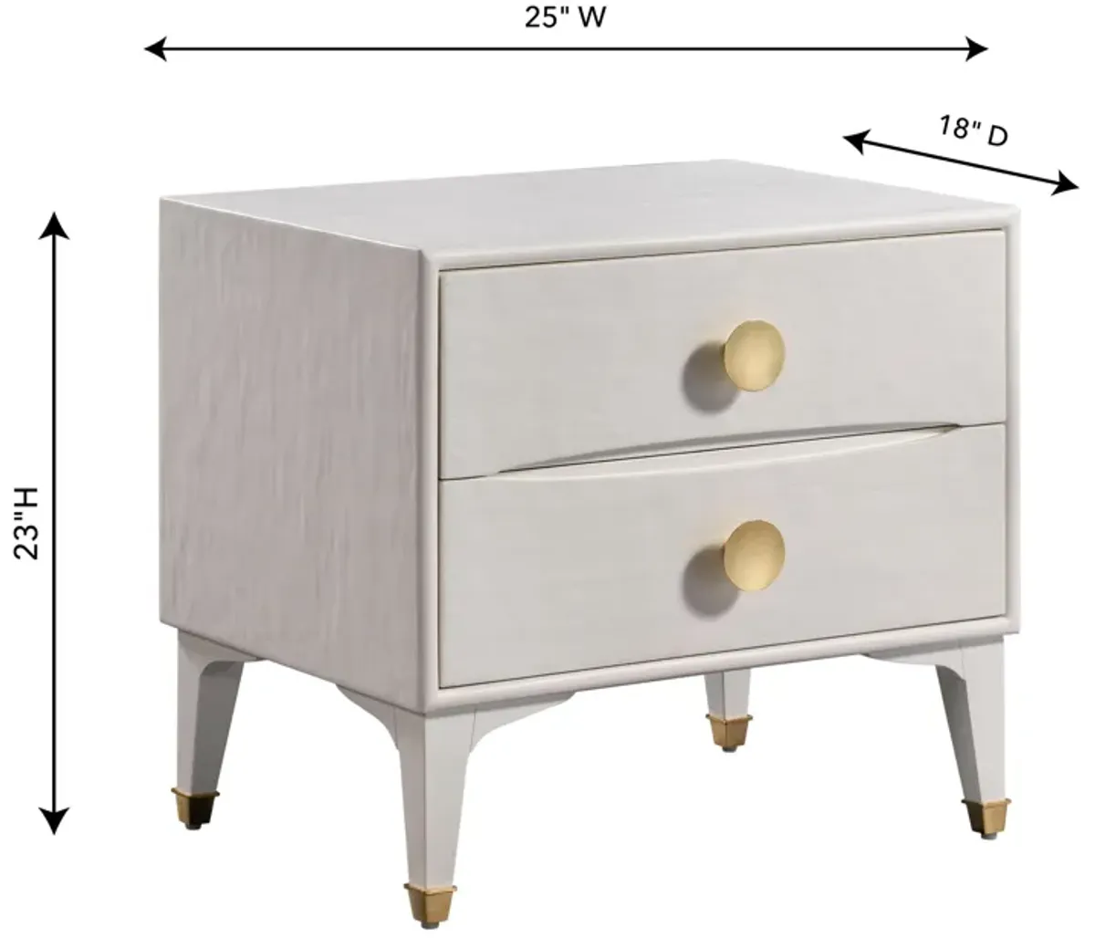 Divine White Nightstand