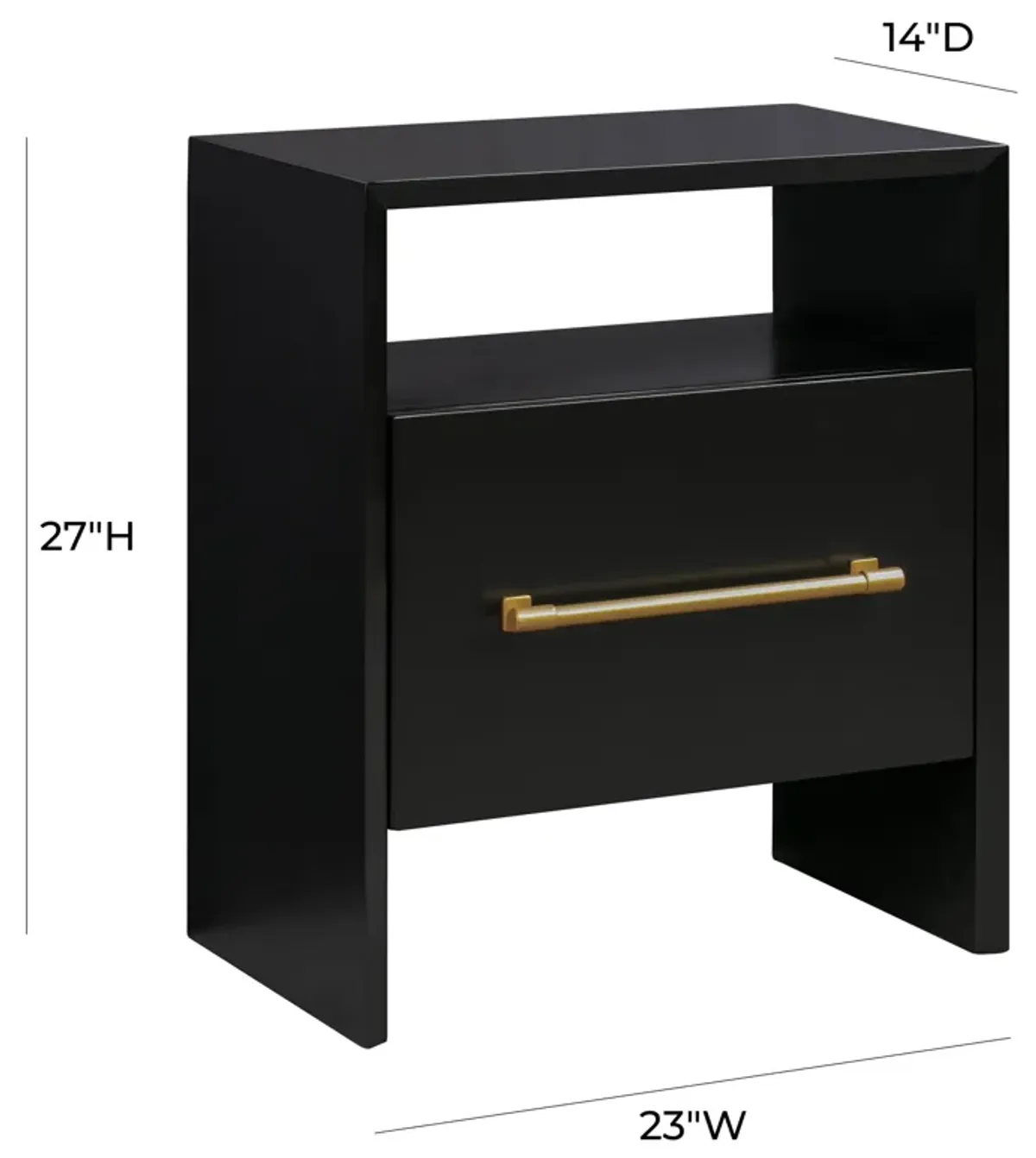 Libre Black Nightstand