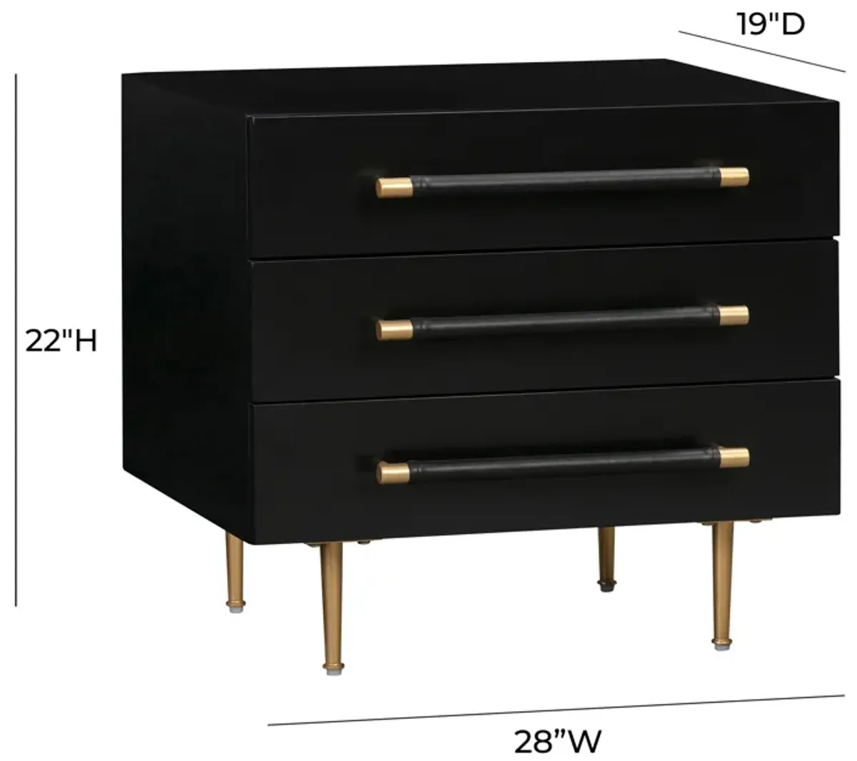 Trident Black Nightstand