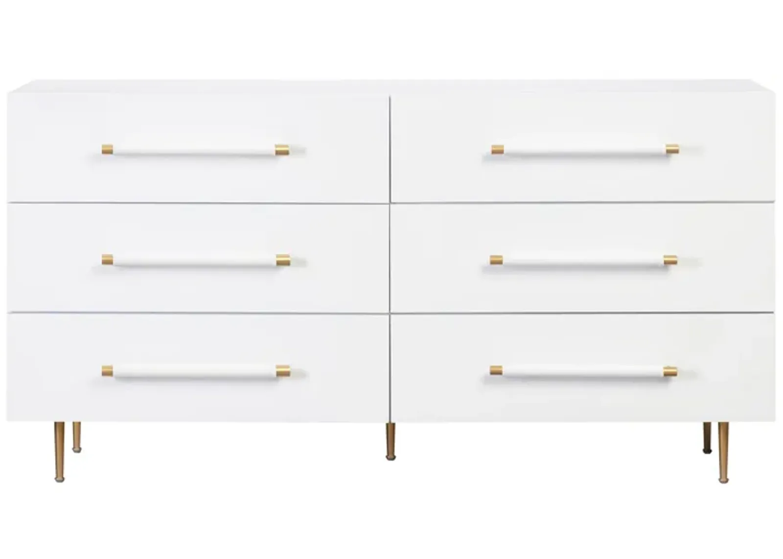 Trident White 6 Drawer Dresser