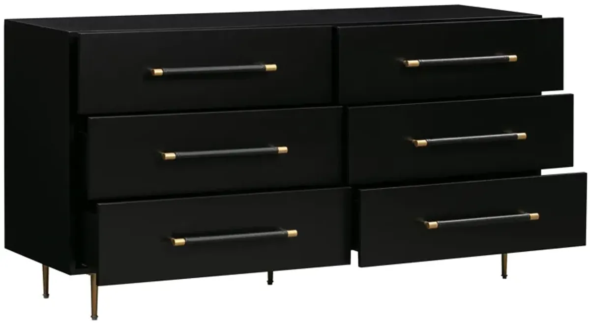 Trident Black 6 Drawer Dresser