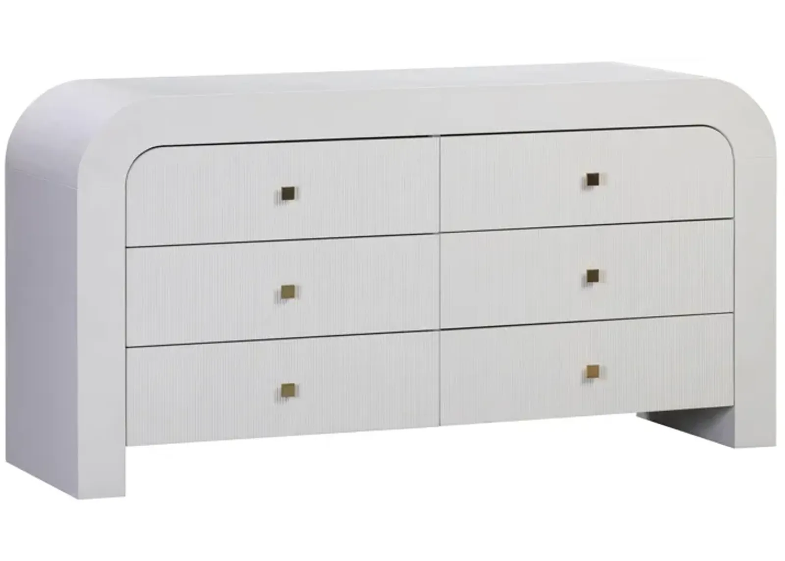 Hump 6 Drawer White Dresser