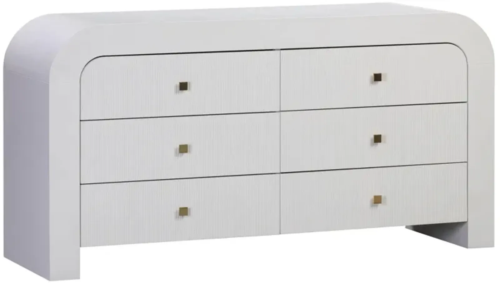 Hump 6 Drawer White Dresser