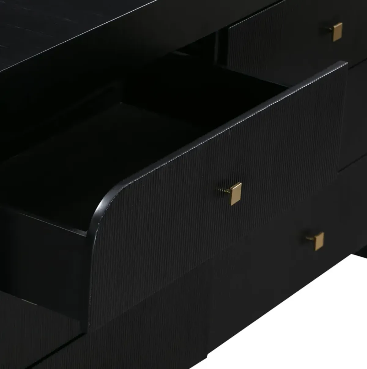 Hump 6 Drawer Black Dresser