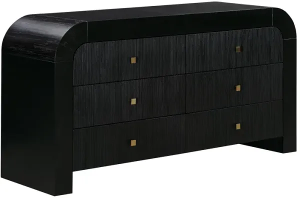 Hump 6 Drawer Black Dresser