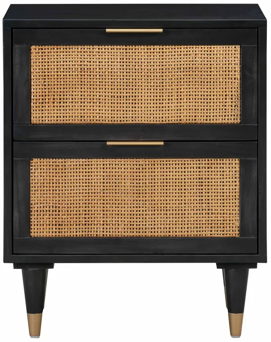 Sierra 22" Cane 2-Drawer Nightstand