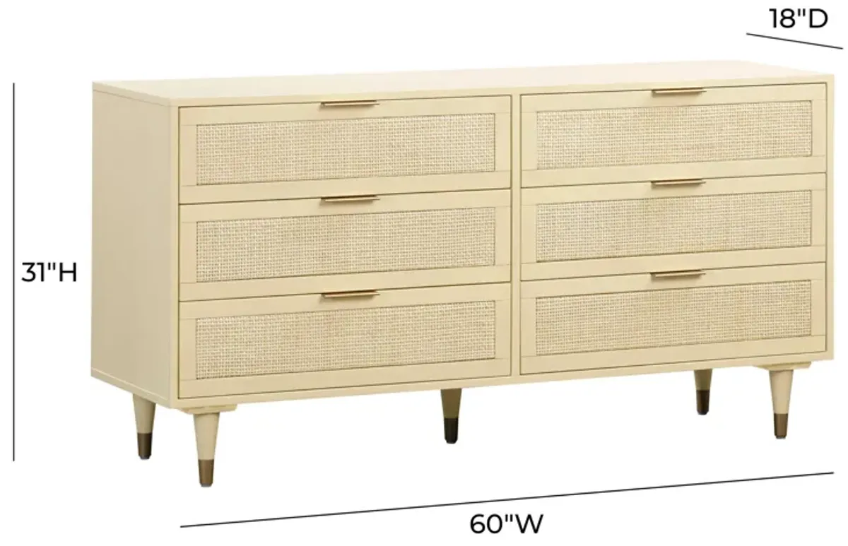 Sierra Buttermilk 6 Drawer Dresser