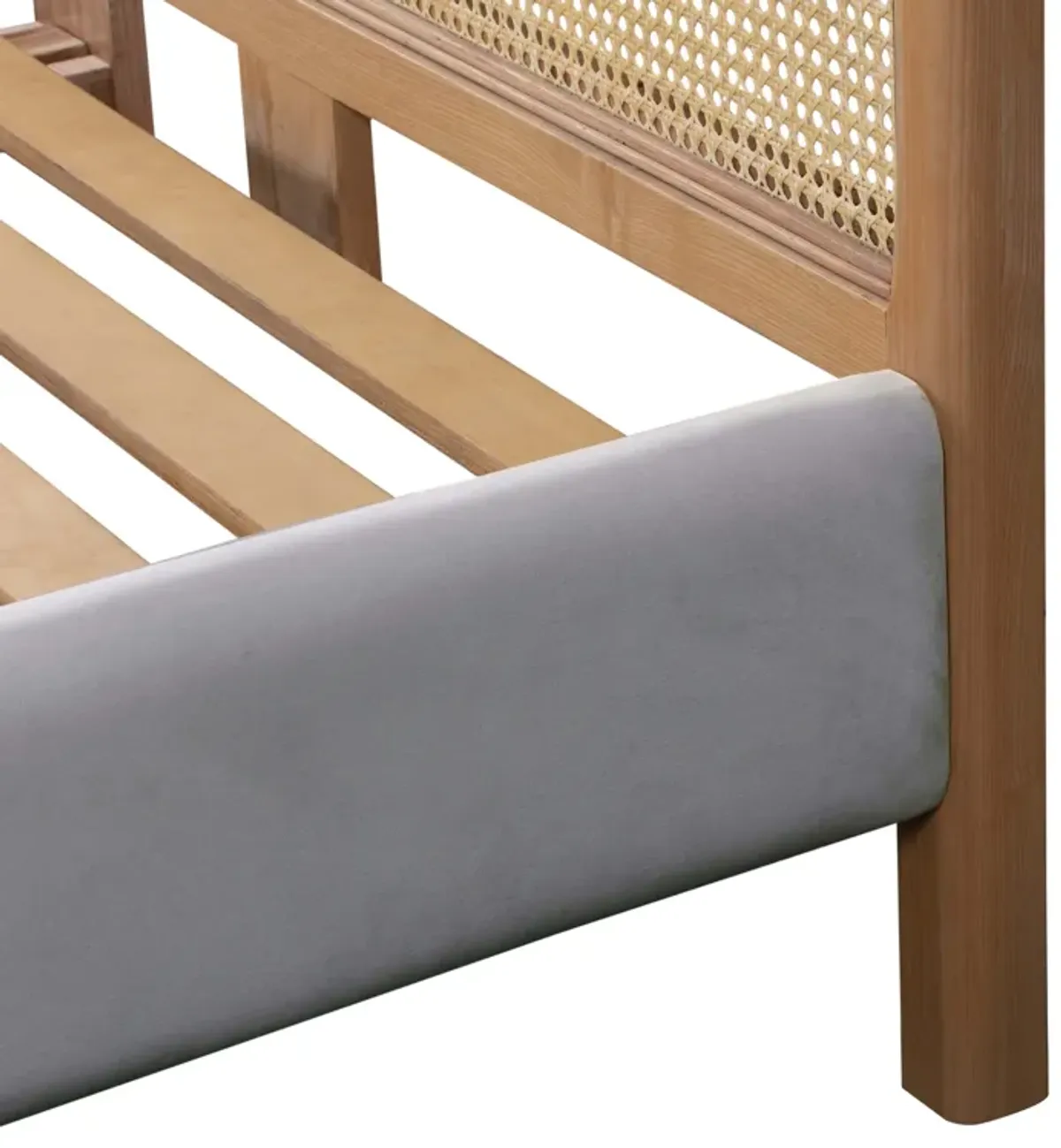 Kavali Grey Velvet King Bed