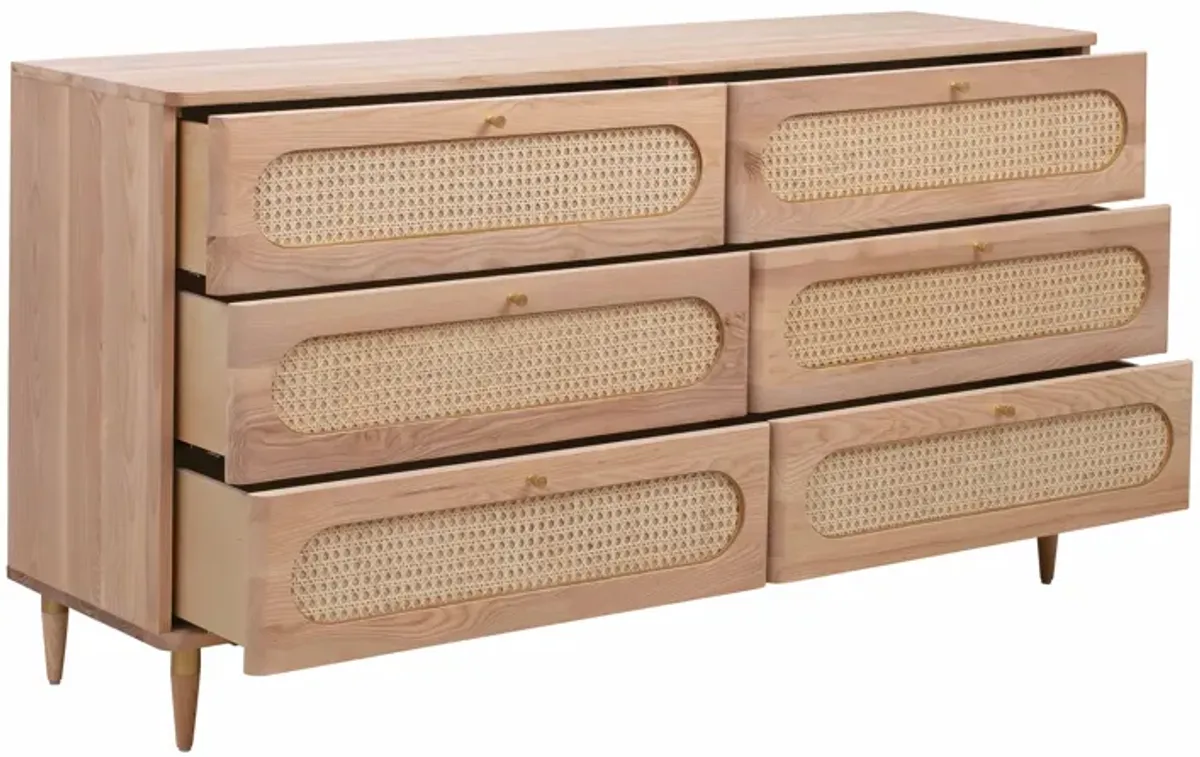 Carmen Cane 6 Drawer Dresser