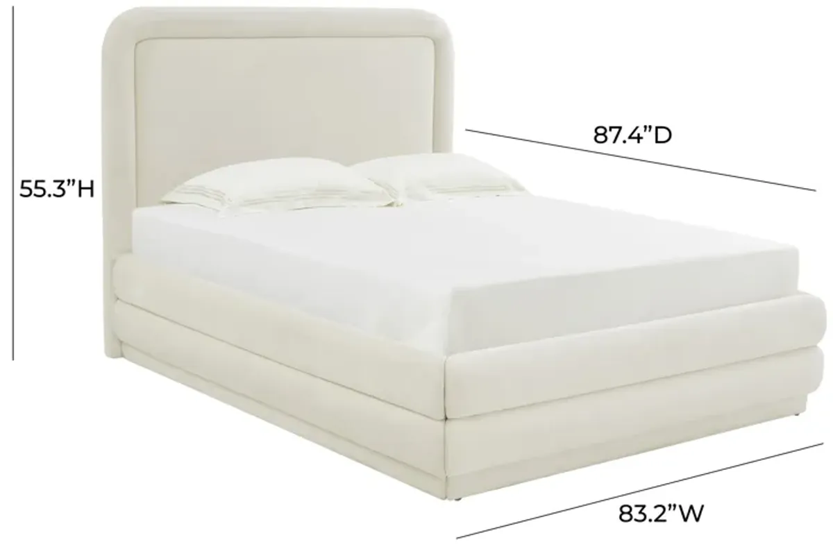 Briella Cream Velvet Bed in King