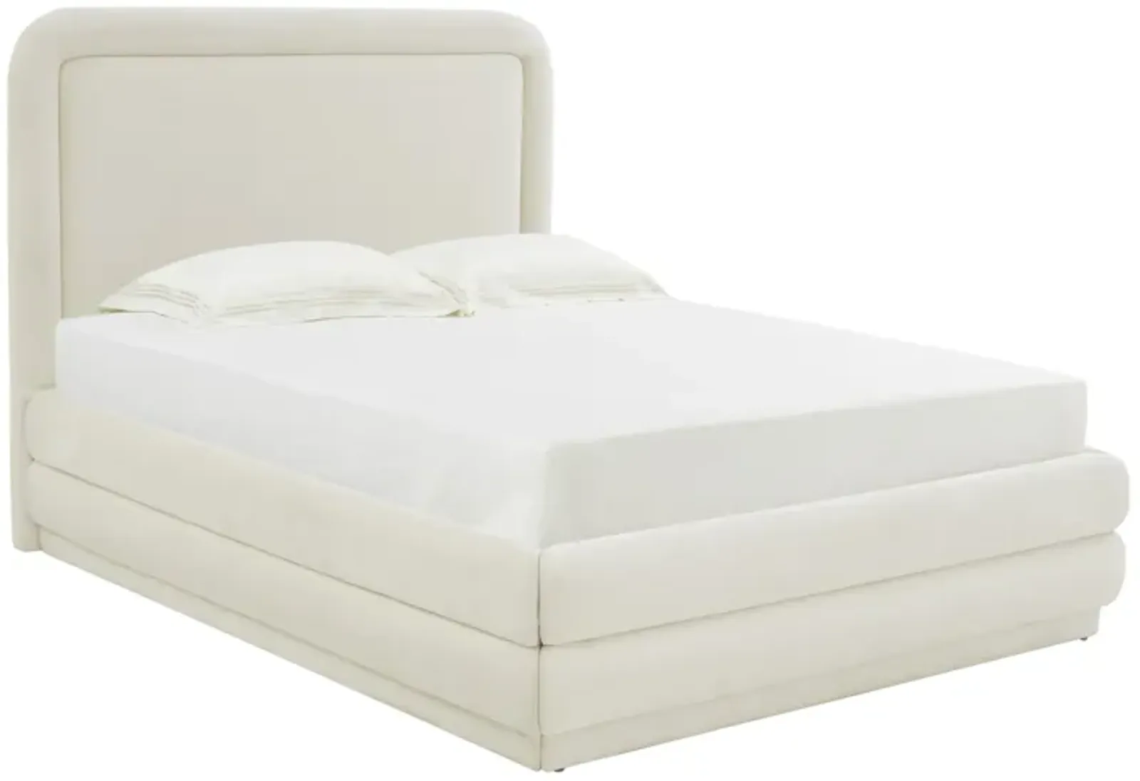 Briella Cream Velvet Bed in Queen