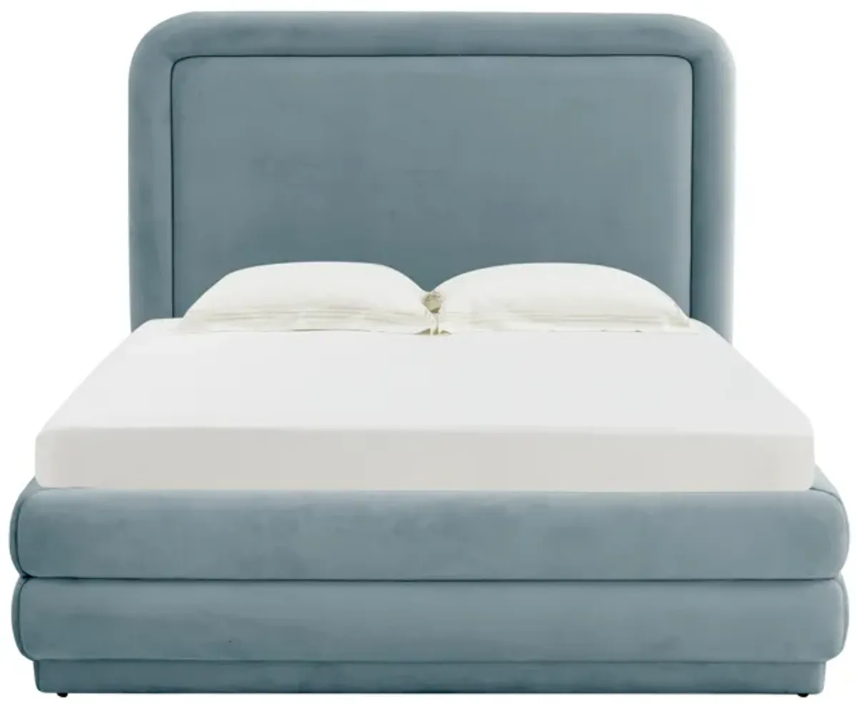 Briella Bluestone Velvet Bed in King