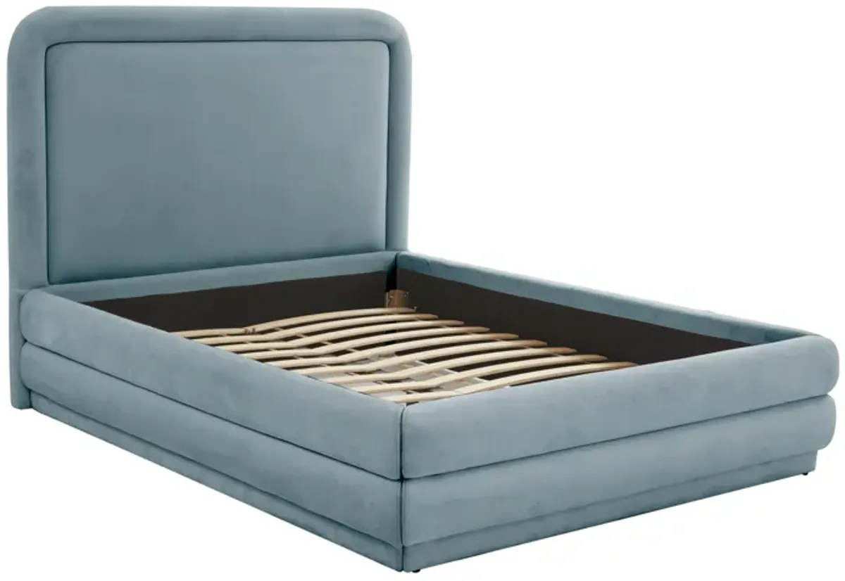 Briella Bluestone Velvet Bed in King