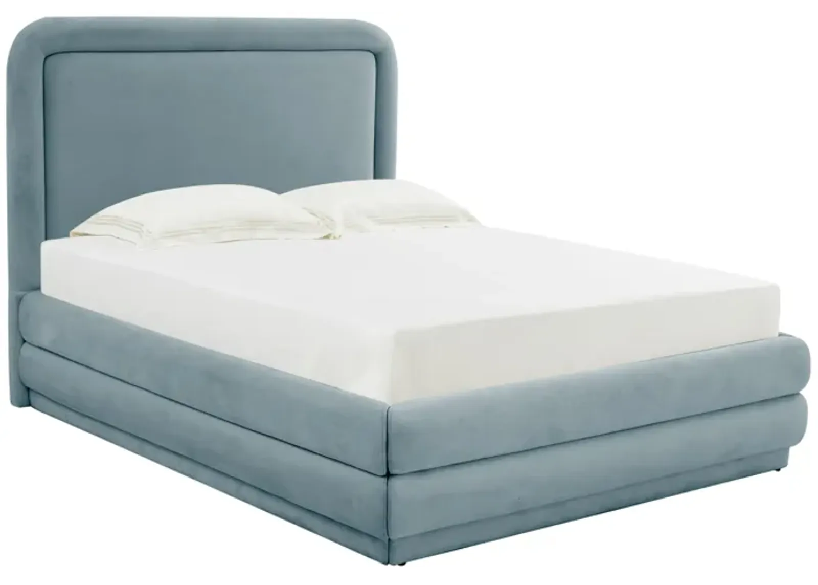 Briella Bluestone Velvet Bed in King