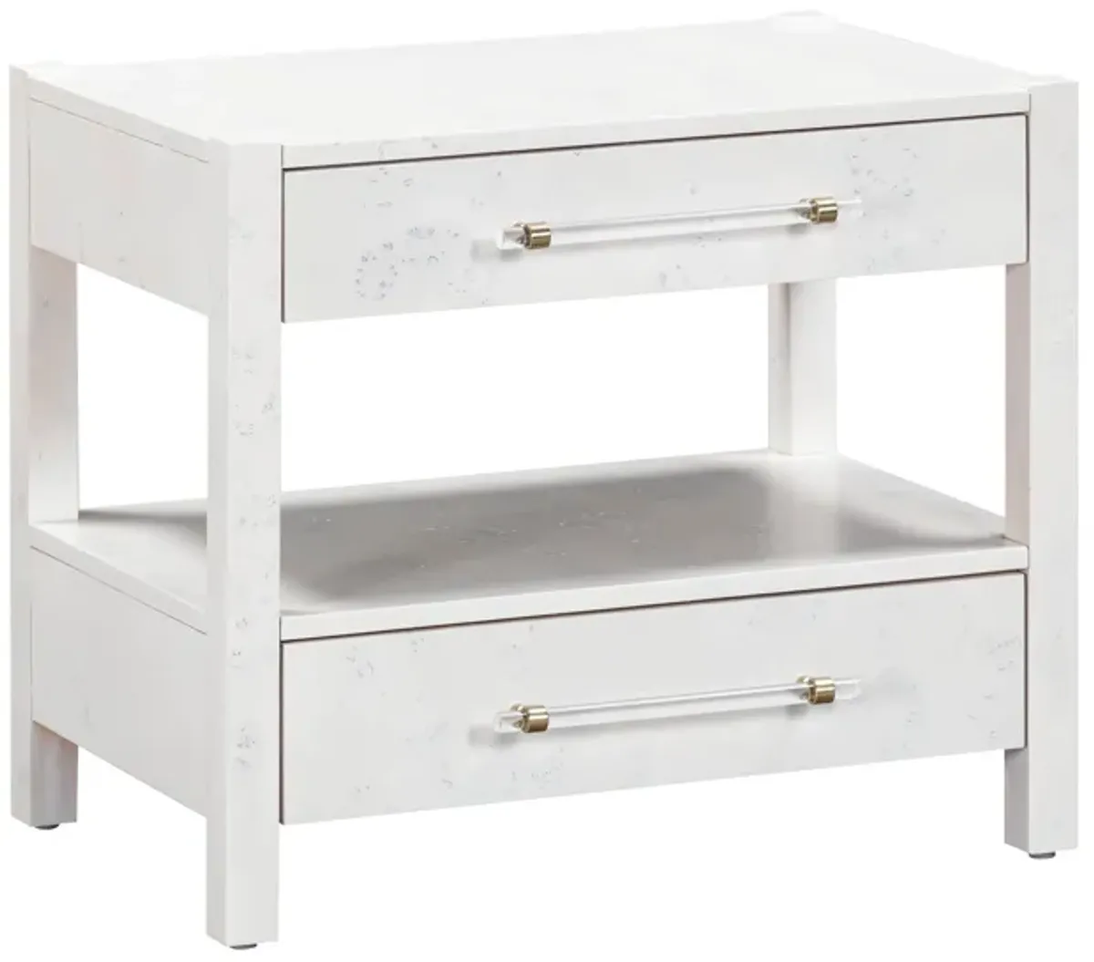 Brandyss White Burl Nightstand