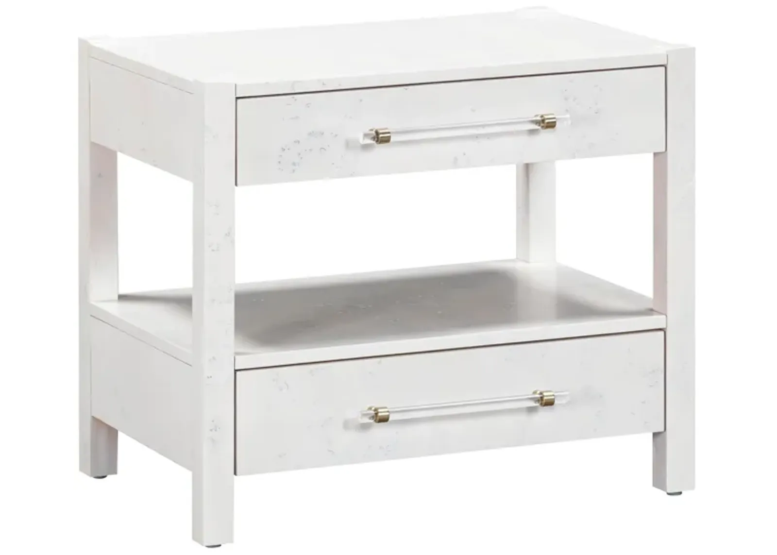 Brandyss White Burl Nightstand