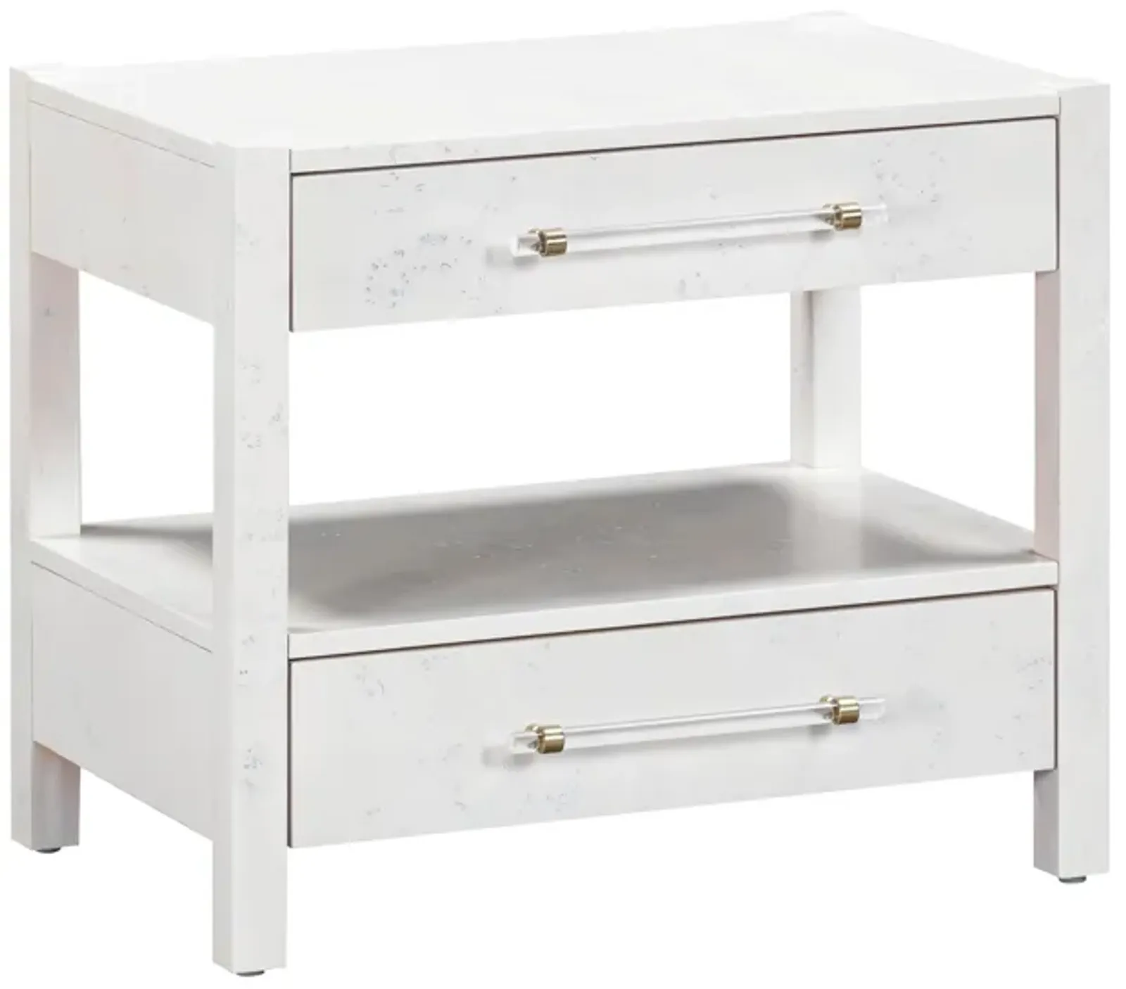 Brandyss White Burl Nightstand