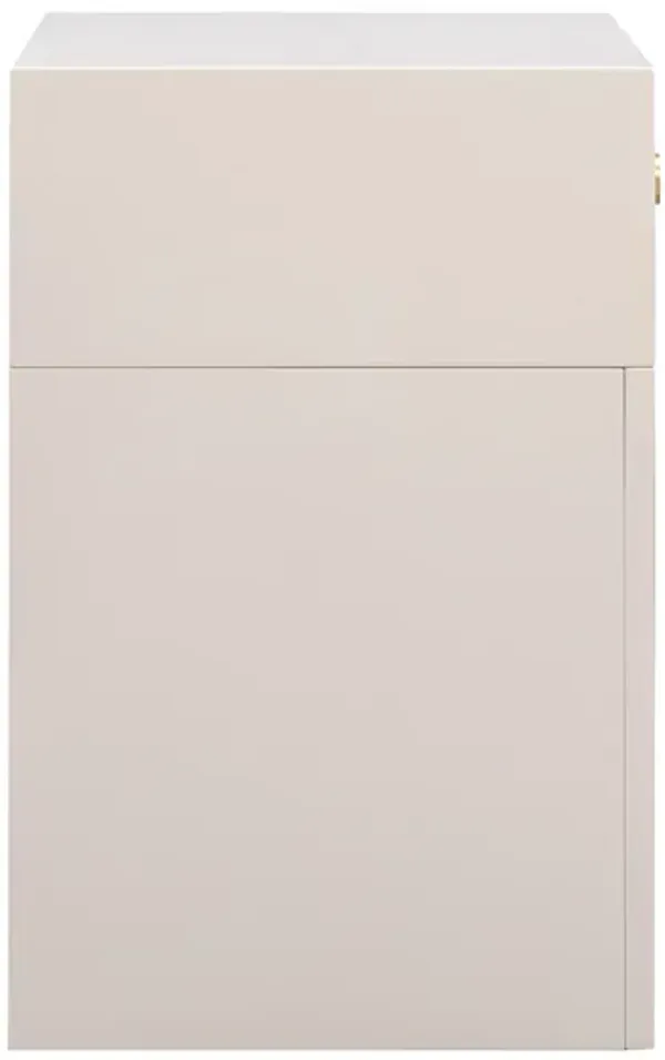 Suzie Cream & Rattan Nightstand