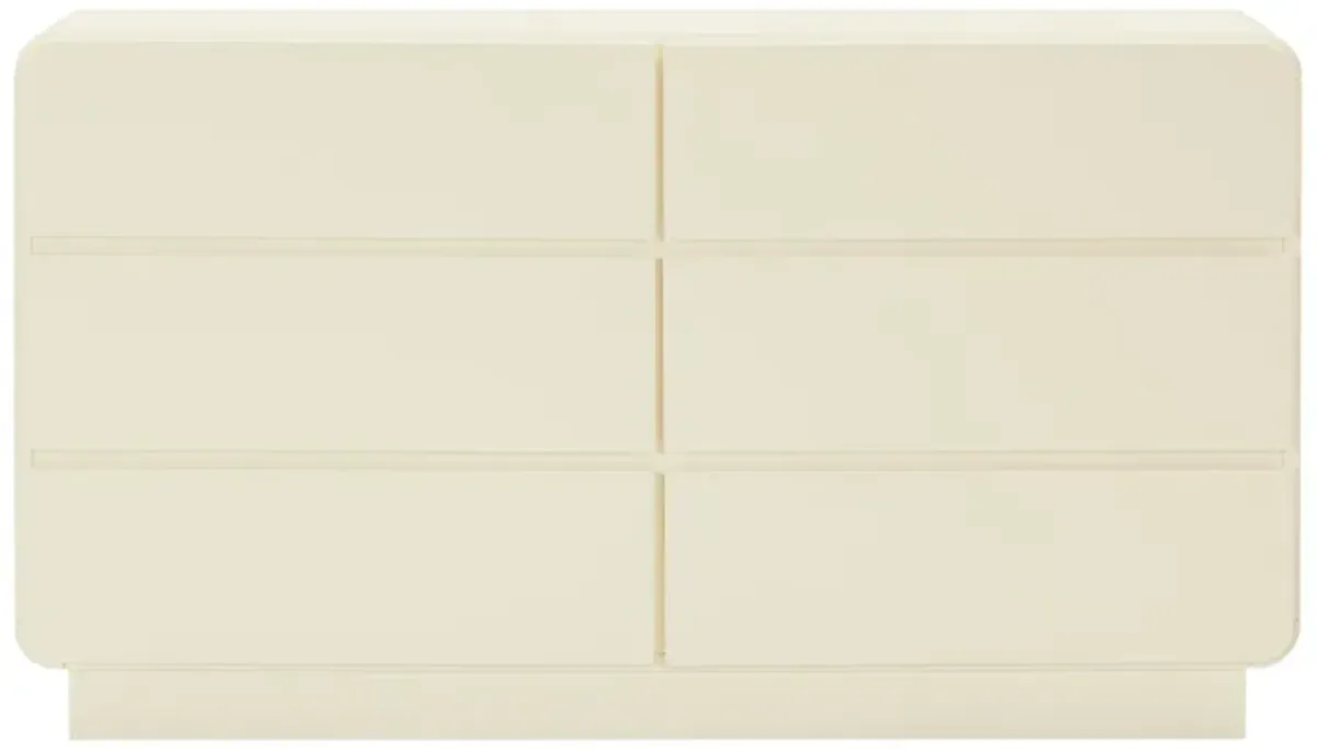 Sagura Cream 6-Drawer Dresser