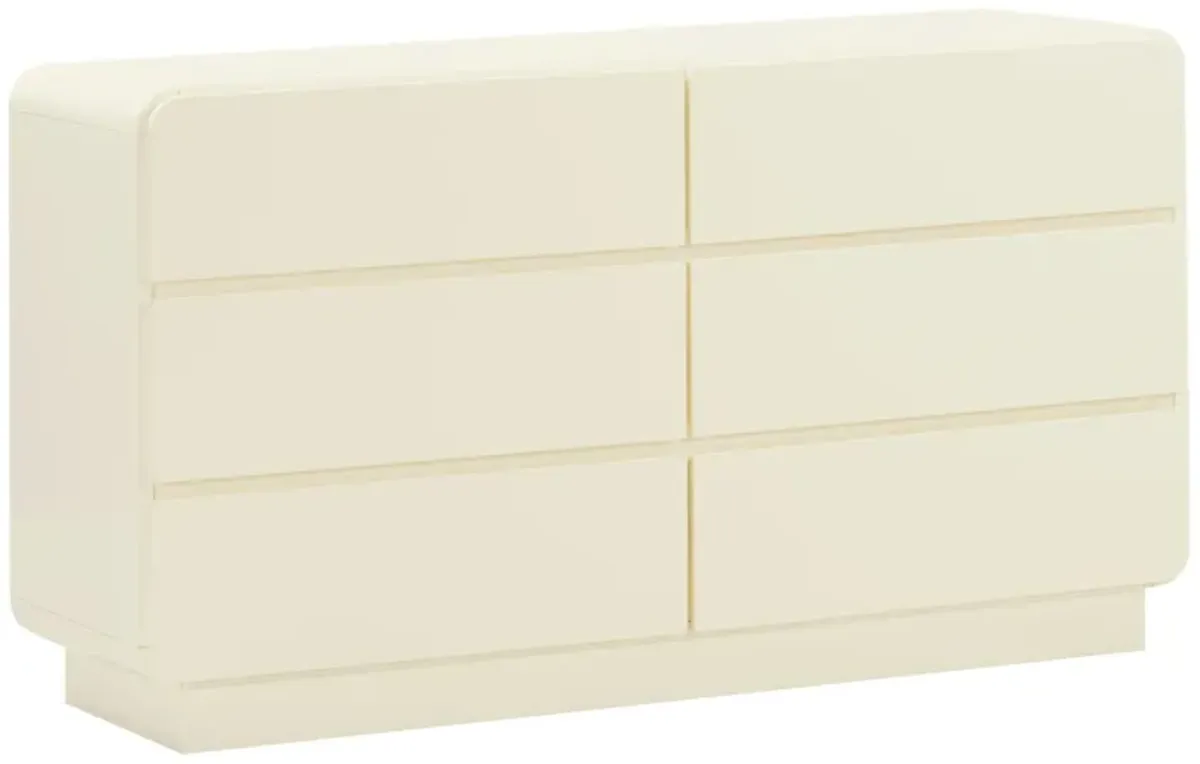 Sagura Cream 6-Drawer Dresser