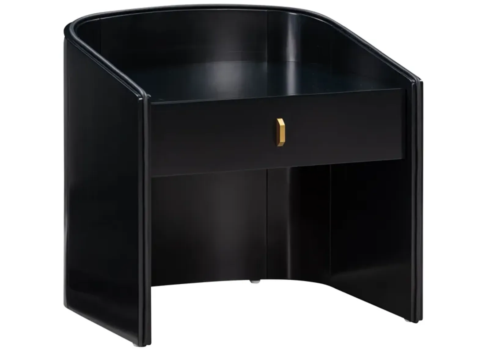 Collins Black Lacquer Nightstand