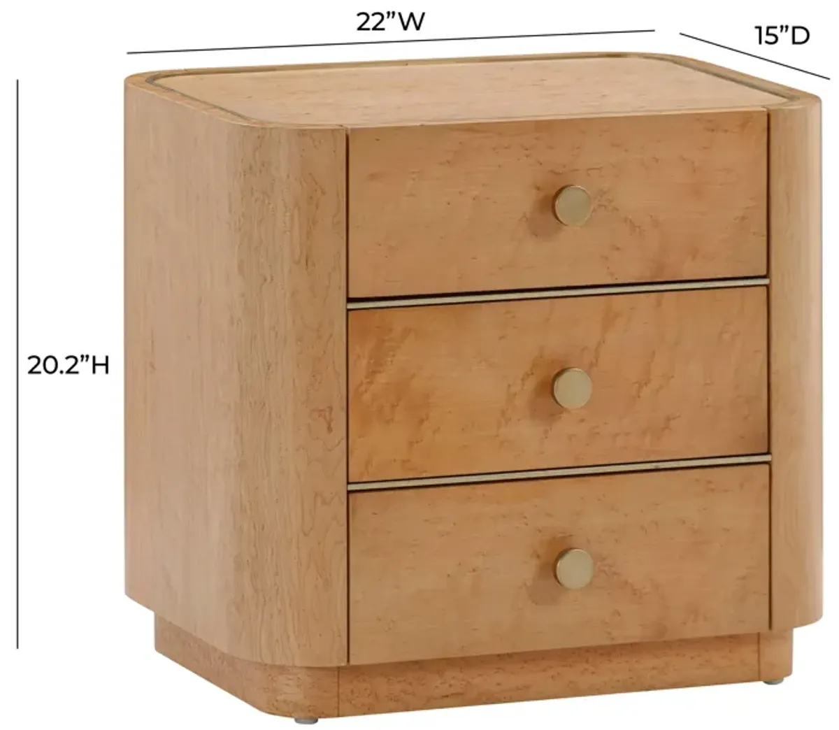 Abigail Natural Birdseye Maple Nightstand