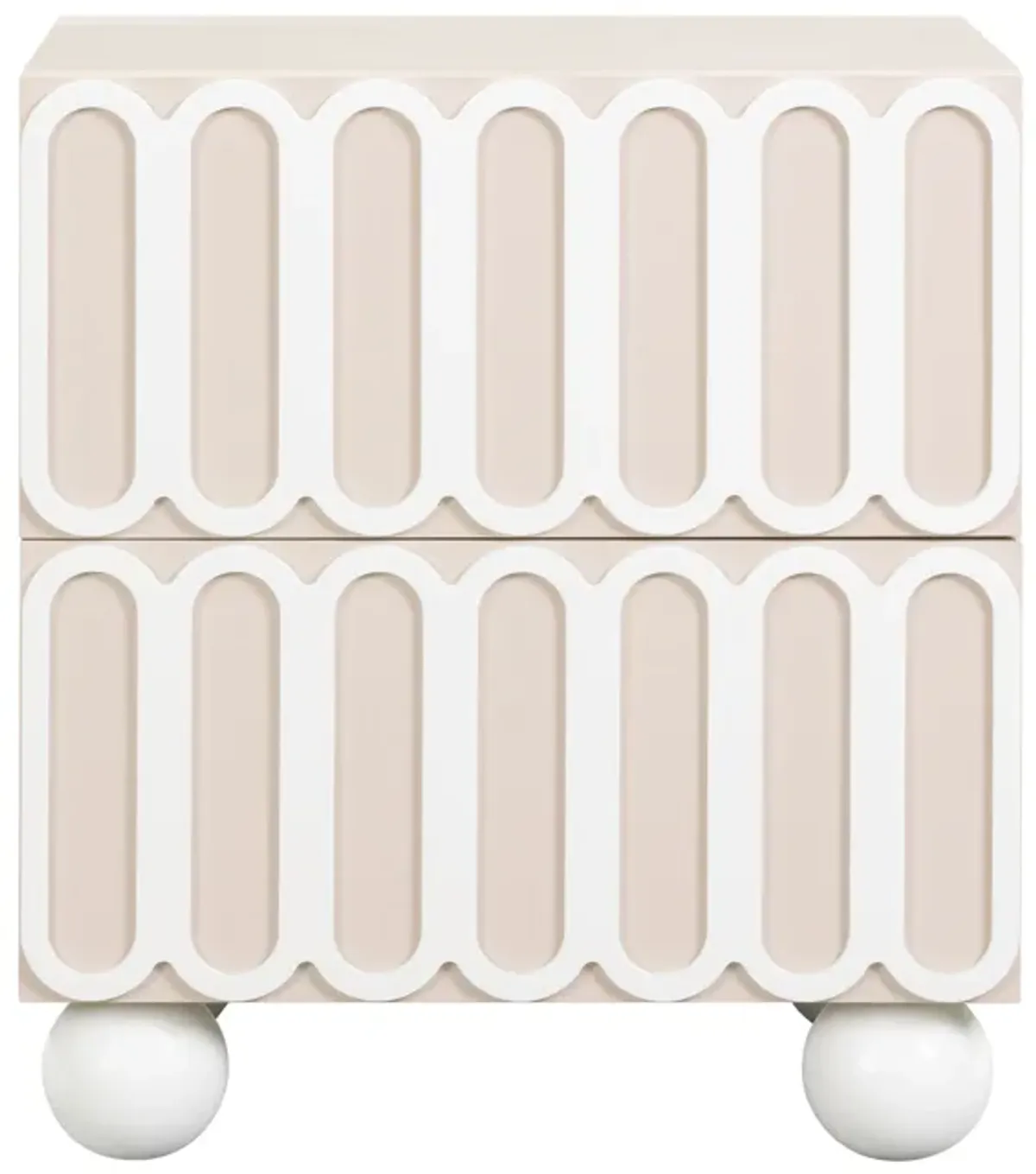 Tori Motif Taupe Nightstand