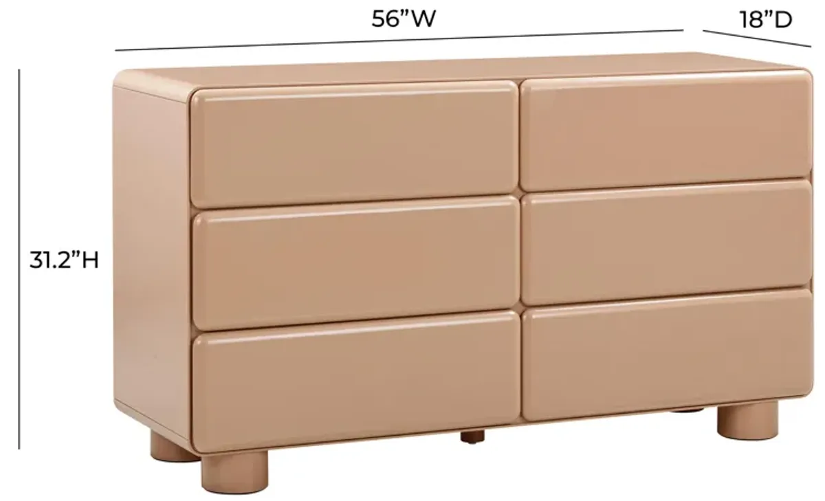 Tammy Taupe 6-Drawer Dresser