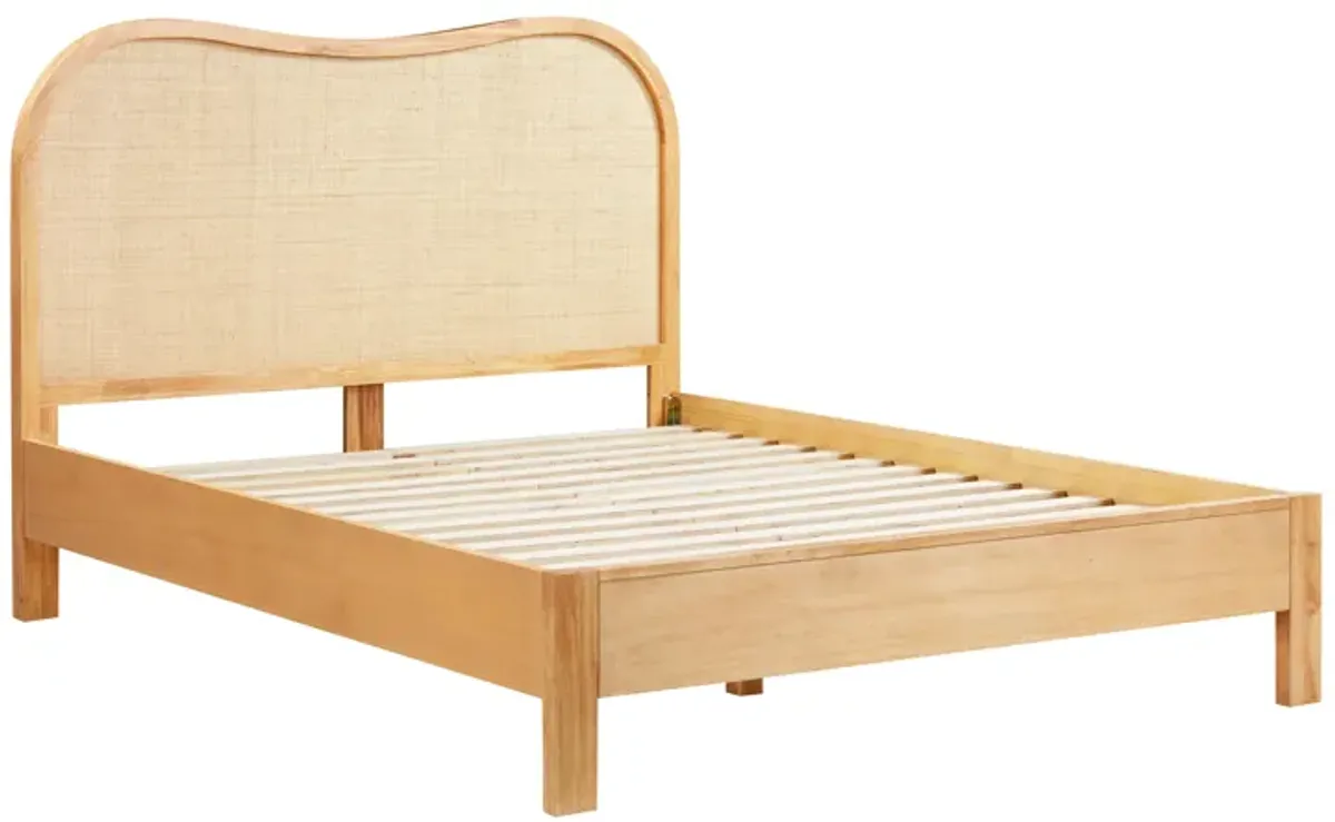 Grappa Natural Wood & Rattan Queen Bed