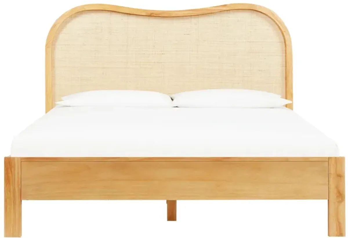 Grappa Natural Wood & Rattan Queen Bed