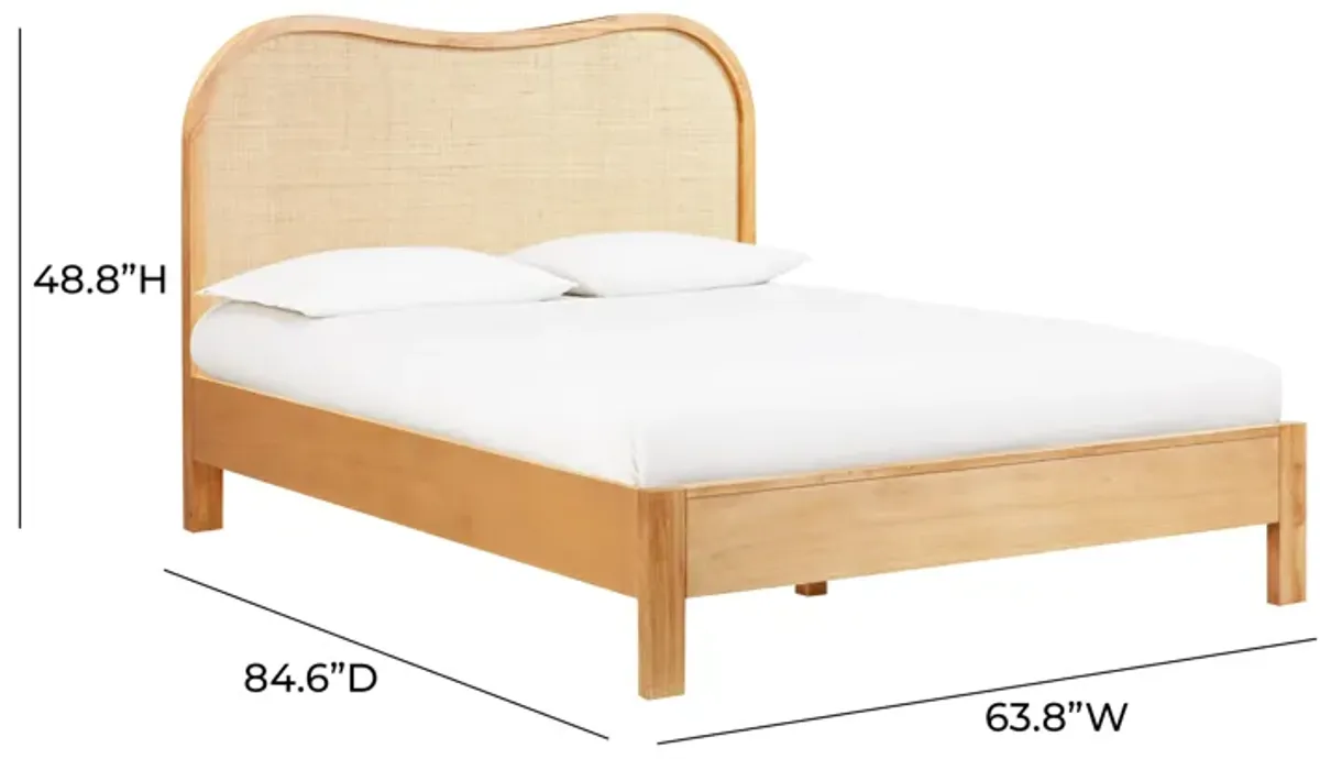 Grappa Natural Wood & Rattan Queen Bed