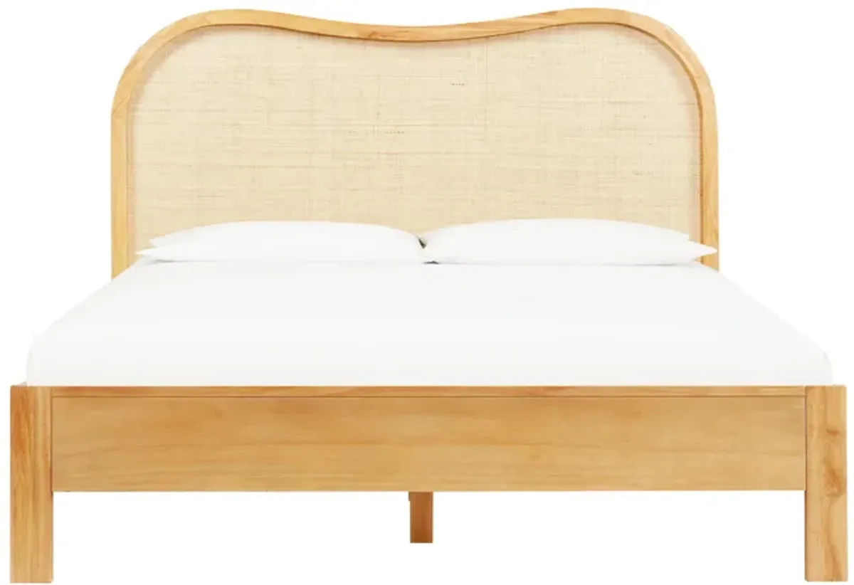 Grappa Natural Wood & Raffia Queen Bed