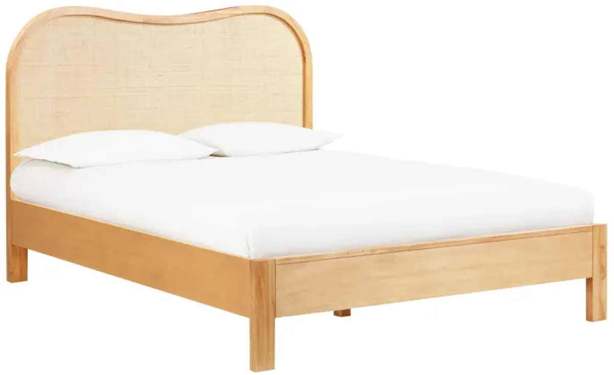 Grappa Natural Wood & Raffia Queen Bed