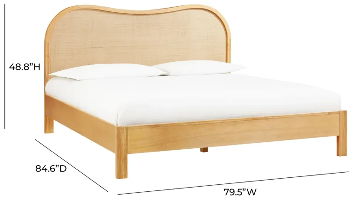 Grappa Natural Wood & Rattan King Bed