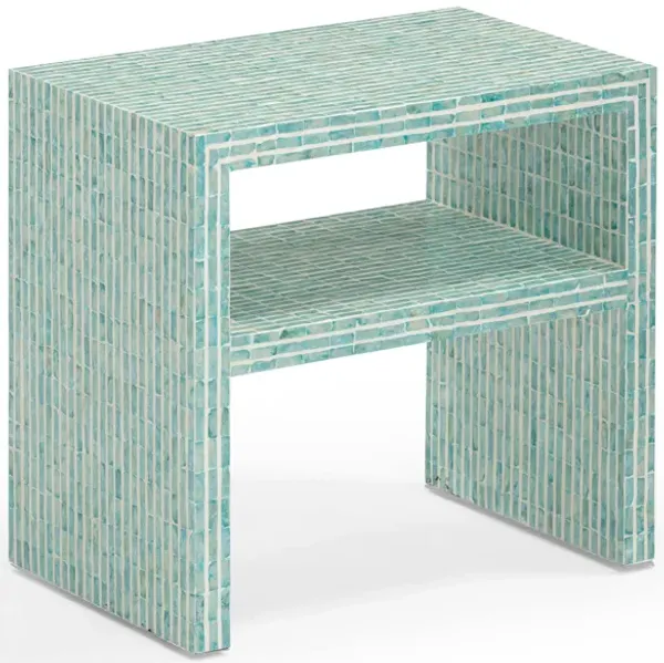 Derry Blue Capiz Shell Nightstand
