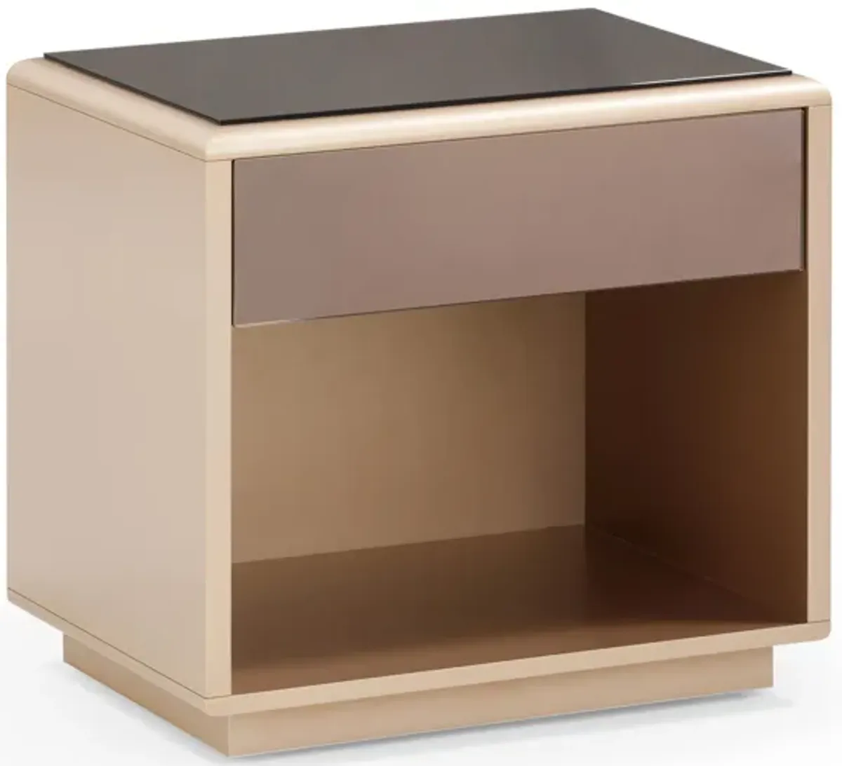 Martha Taupe Mirrored Nightstand