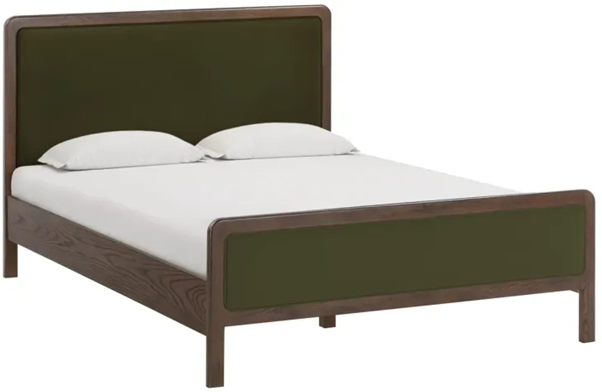 Hella Forest Green Velvet Queen Bed