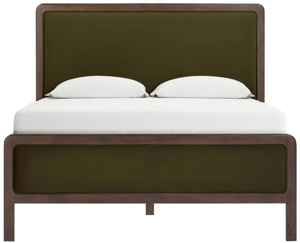 Hella Forest Green Velvet Queen Bed