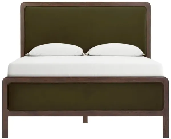 Hella Forest Green Velvet Queen Bed