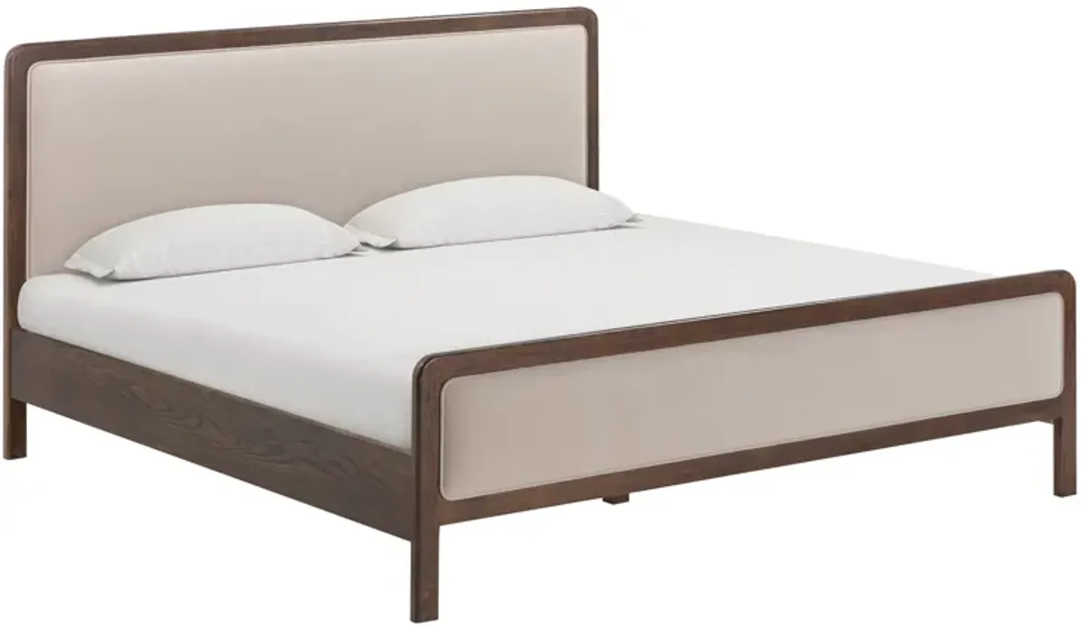 Hella Taupe Velvet King Bed