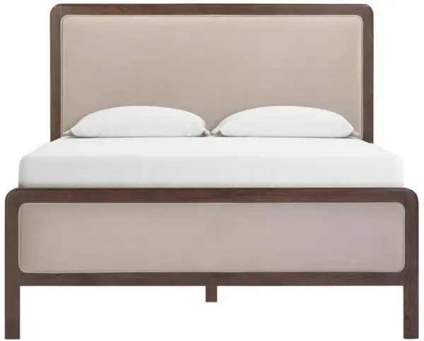 Hella Taupe Velvet Queen Bed